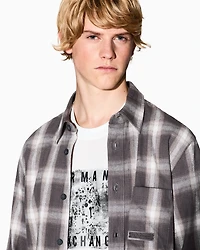 Armani Exchange - Regular fit check pattern shirt, Man, Brown, Size: