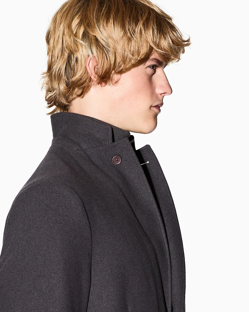 Single-breasted wool blend jacket