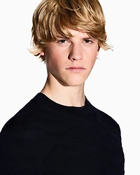 Armani Exchange - WAVY RIBBED SWEATER, Man, Blue, Size: