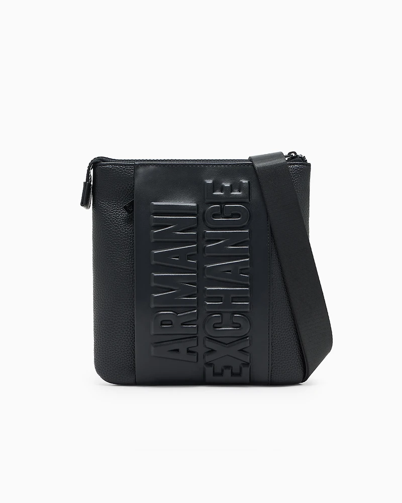 Shoulder bag with embossed logo