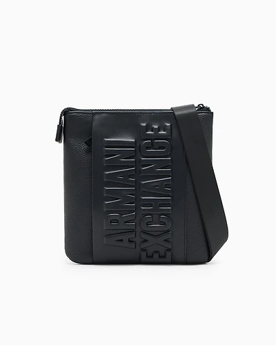 Shoulder bag with embossed logo