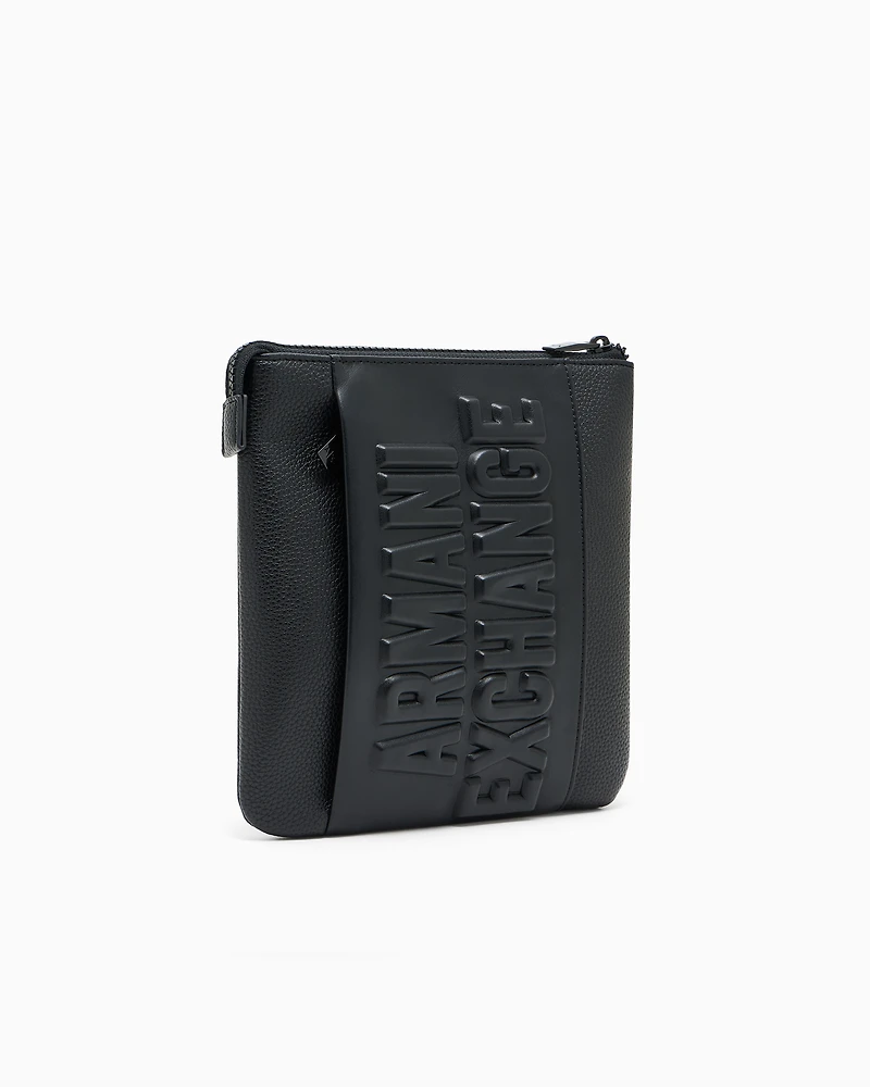 Shoulder bag with embossed logo