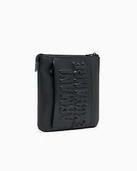 Shoulder bag with embossed logo