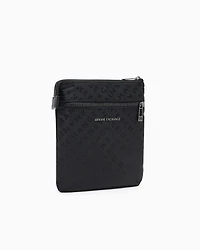 Armani Exchange - All-over logo shoulder bag, Man, Black, Size: TU