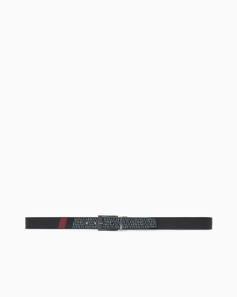 Armani Exchange - Coated leather belt, Man, Black, Size: TU