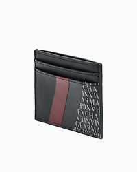 Card holder with monogram and stripes