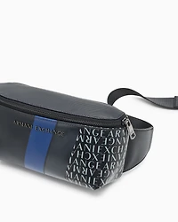 Armani Exchange - Monogram and Stripes Bum Bag, Man, Blue, Size: TU