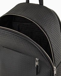 Armani Exchange - Backpack with all-over embossed logo, Man, Black, Size: TU