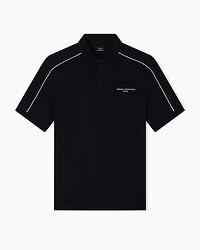 Armani Exchange - Contrasting piping pique polo shirt, Man, Black, Size: