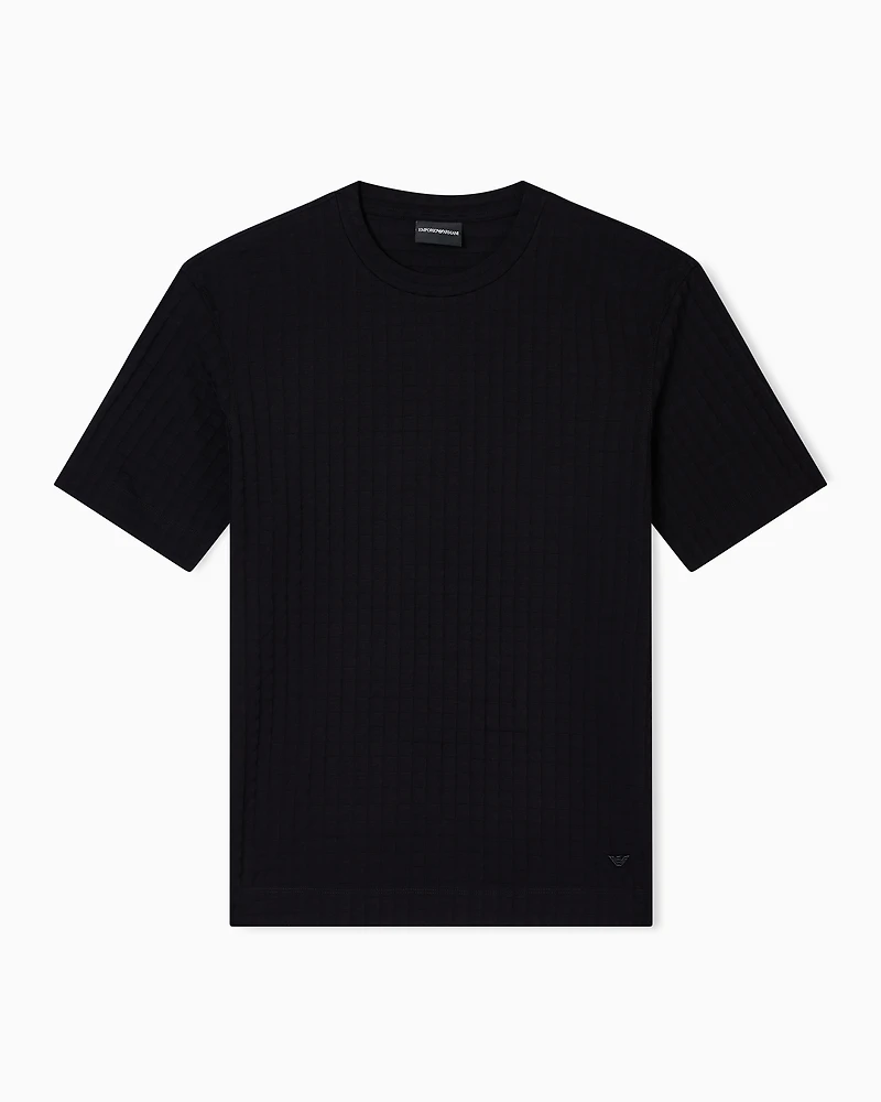 Emporio Armani - ASV jacquard jersey T-shirt, Man, Black, Size: