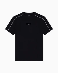 Armani Exchange - Regular fit T-shirt with contrasting piping, Man, Black, Size: