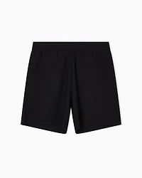 Emporio Armani - ASV Lyocell-blend jacquard jersey Bermuda shorts, Man, Black, Size: