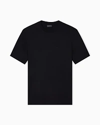 Emporio Armani - Modal jersey T-shirt with micro eagle embroidery, Man, Black, Size: