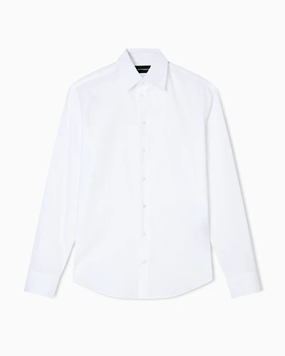 Emporio Armani - Cotton poplin shirt, Man, White, Size: 36