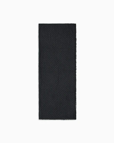 Armani Exchange - Jacquard logo scarf, Man, Black, Size: TU