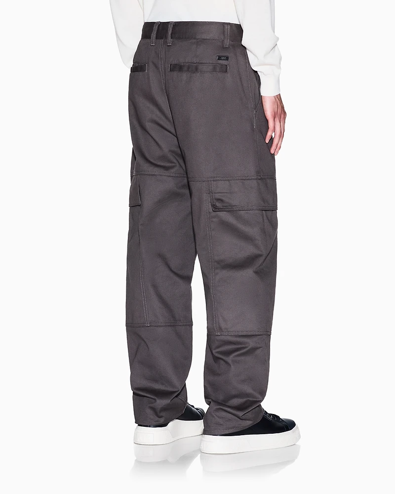 Armani Exchange - Cotton twill cargo pants, Man, Grey, Size: