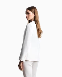 Emporio Armani - ASV single-breasted blazer waffle weave technical fabric, Woman, White, Size:
