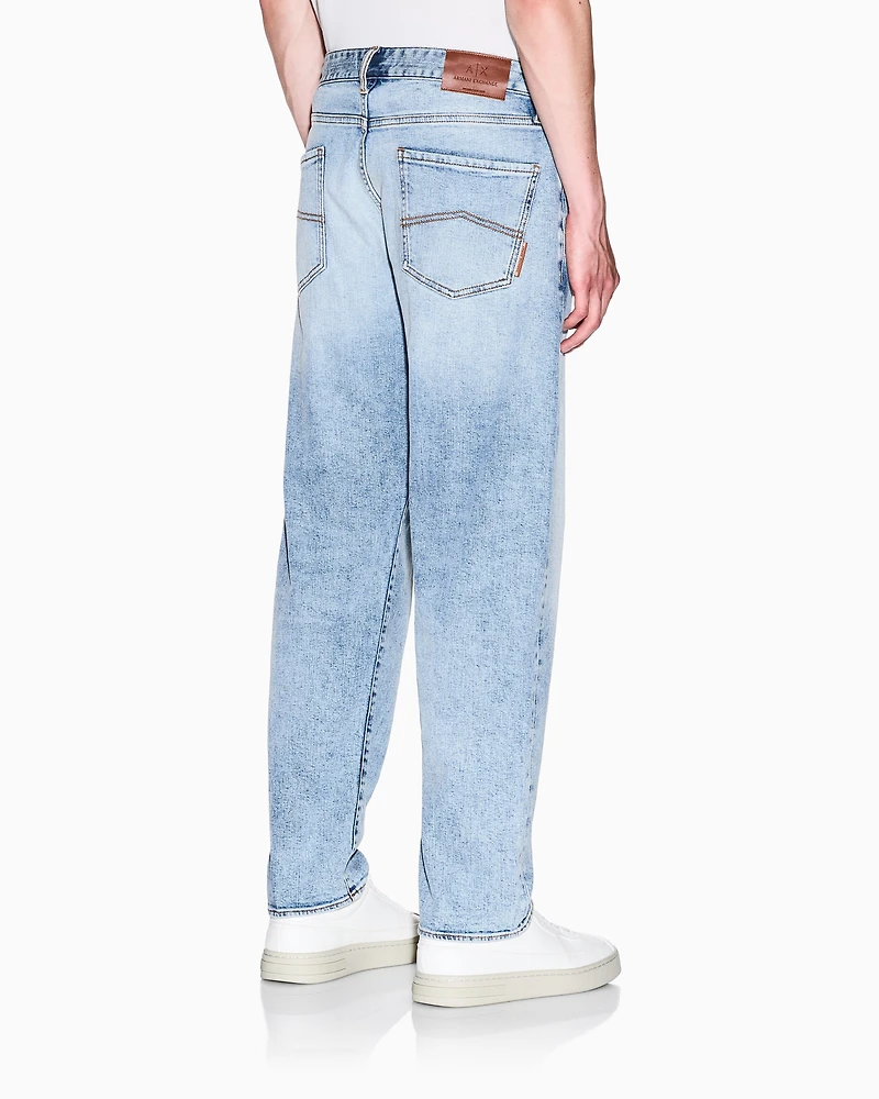 Armani Exchange - Tapered fit jeans stretch denim, Man, Blue, Size: