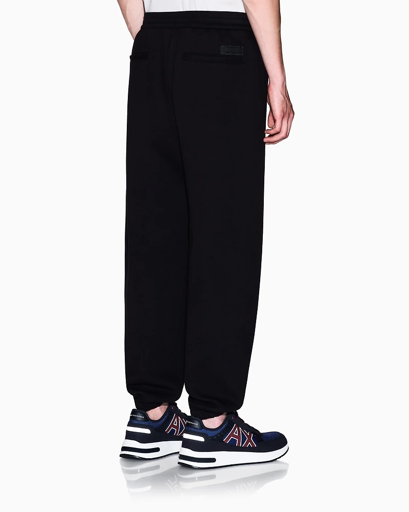 Armani Exchange - Cotton blend pique trousers, Man, Black, Size: