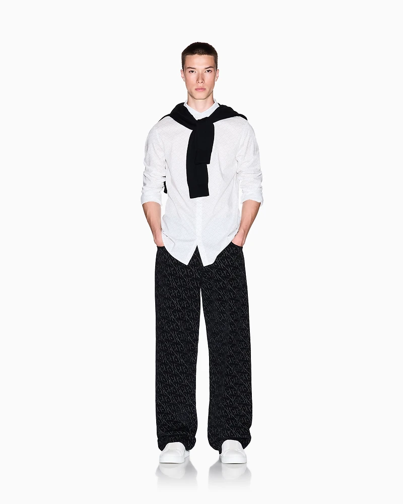 Slim fit micro-pattern shirt