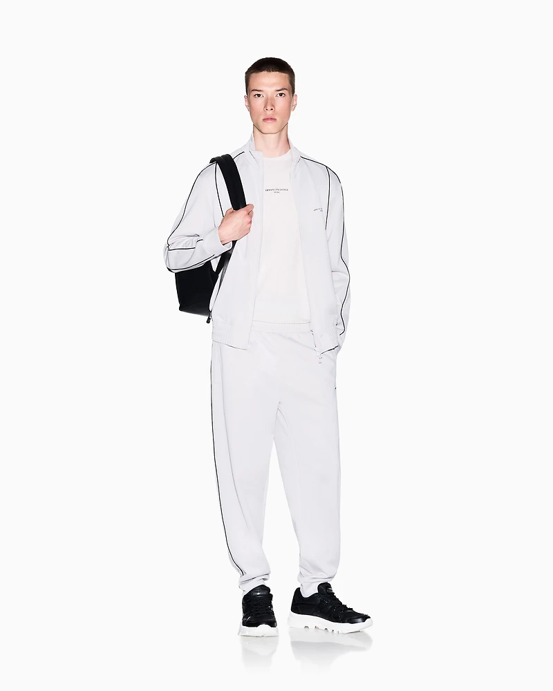 Armani Exchange - Contrast piping jogger pants, Man, White, Size: