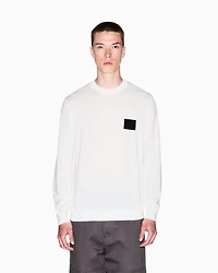 Armani Exchange - Crew neck sweater with patch, Man, White, Size:
