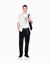Armani Exchange - Regular fit T-shirt with photographic print, Man, White, Size: