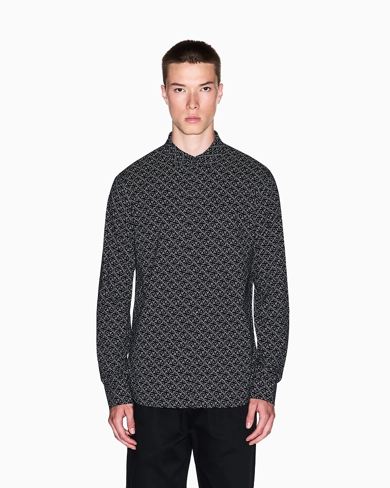 Slim fit micro-pattern shirt