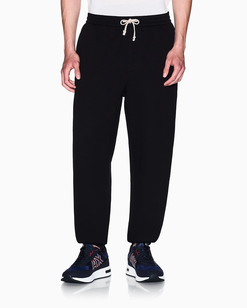 Cotton blend pique trousers