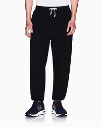 Cotton blend pique trousers