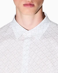Slim fit micro-pattern shirt