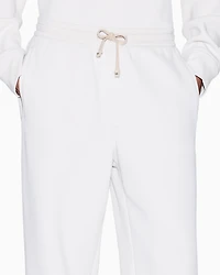 Cotton blend pique trousers