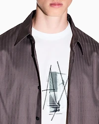 Armani Exchange - Regular fit jacquard cotton shirt, Man, Grey, Size: