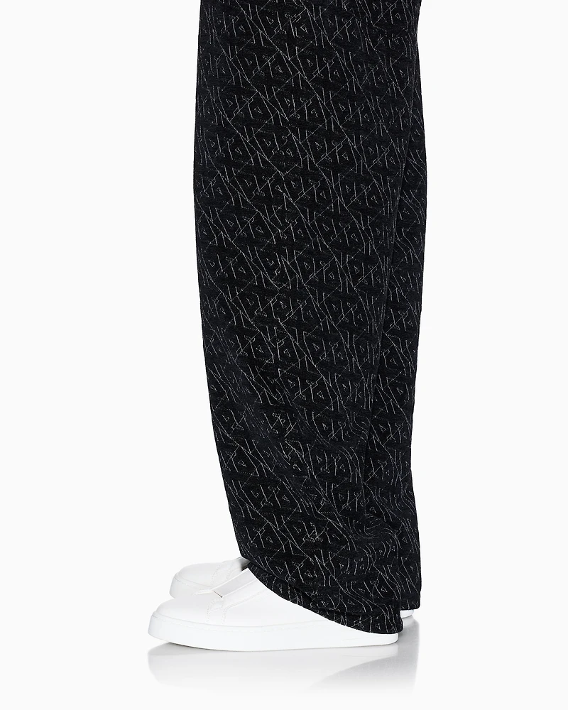 Armani Exchange - Baggy jeans with allover logo, Man, Black, Size: 33