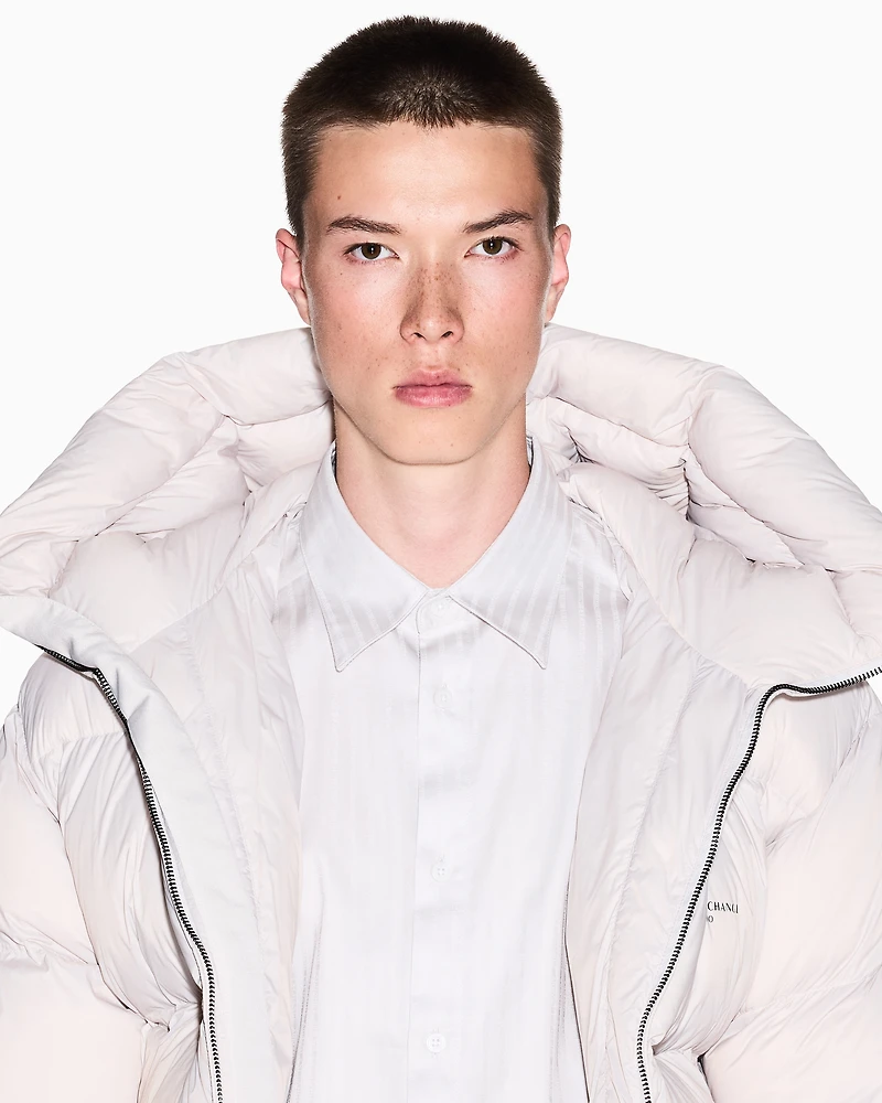 Armani Exchange - Regular fit jacquard cotton shirt, Man, Beige, Size: