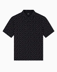 Armani Exchange - Regular fit polo shirt with lettering pattern, Man, Black, Size: