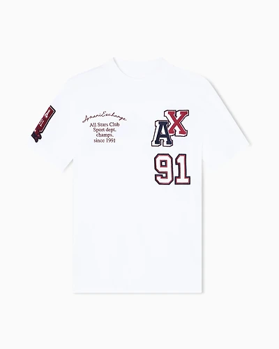 Armani Exchange - Regular fit multi-logo T-shirt, Man, White, Size: