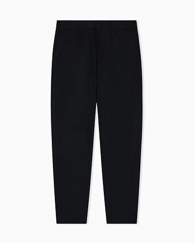 Emporio Armani - Comfort-gabardine chinos, Man, Black, Size: