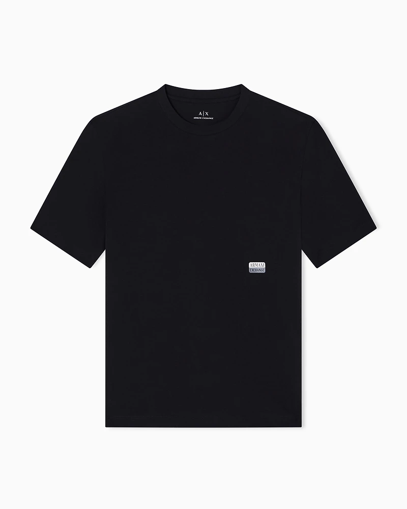 Armani Exchange - Regular fit T-shirt with small logo, Man, Black, Size:
