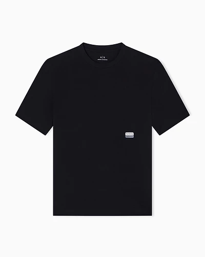 Armani Exchange - Regular fit T-shirt with small logo, Man, Black, Size: