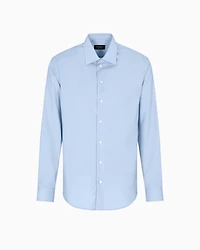 Emporio Armani - Icon shirt tropical Light wool canvas, Man, Blue, Size:
