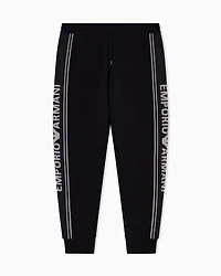 Emporio Armani - ASV double-jersey joggers with logo stripes, Man, Black, Size: