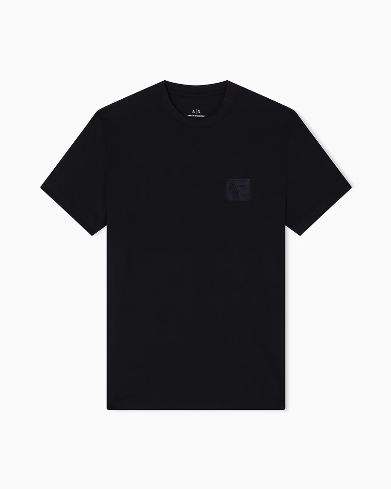 Armani Exchange - Regular fit T-shirt with patch, Man, Black, Size: