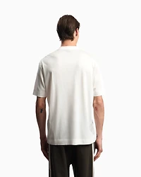Emporio Armani - ASV Lyocell T-shirt with dome-embossed eagle logo, Man, White, Size: