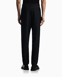 Emporio Armani - Technical jersey trousers with 3D-effect micro texture, Man, Black, Size: