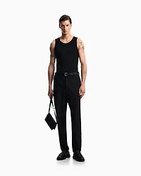 Emporio Armani - Technical jersey trousers with 3D-effect micro texture, Man, Black, Size: