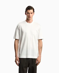 Emporio Armani - ASV Lyocell T-shirt with dome-embossed eagle logo, Man, White, Size: