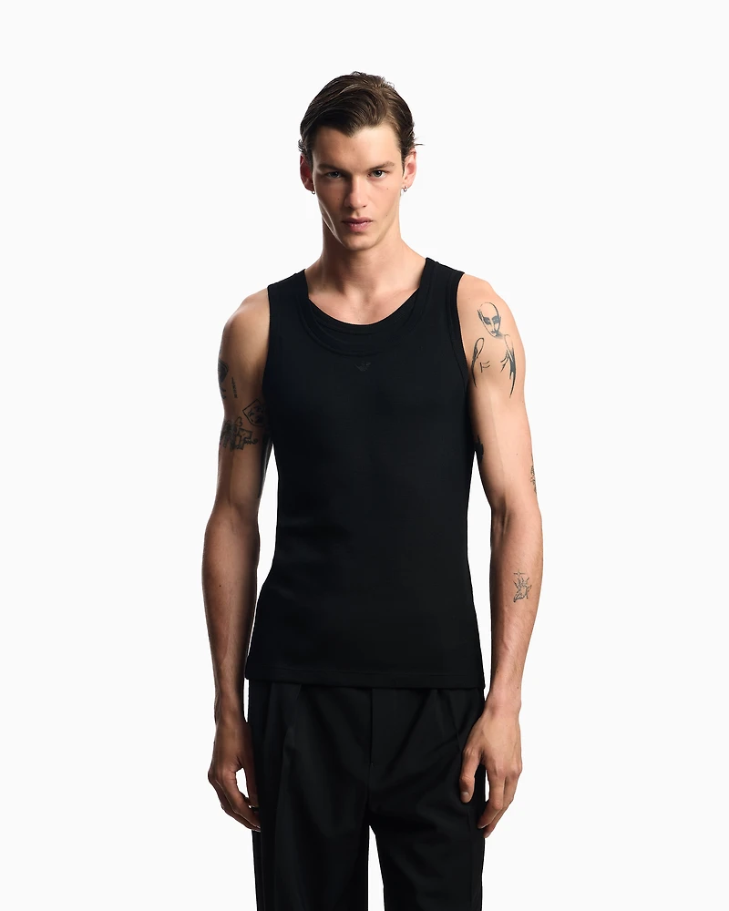 Emporio Armani - Limited Edition jersey tank top, Man, Black, Size: