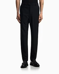 Emporio Armani - Technical jersey trousers with 3D-effect micro texture, Man, Black, Size: