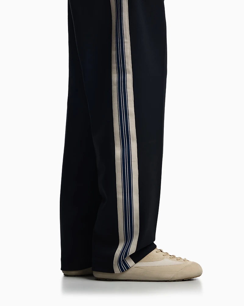 Emporio Armani - ASV jersey trousers with elasticated waist and contrasting bands, Man, Navy Blue, Size:
